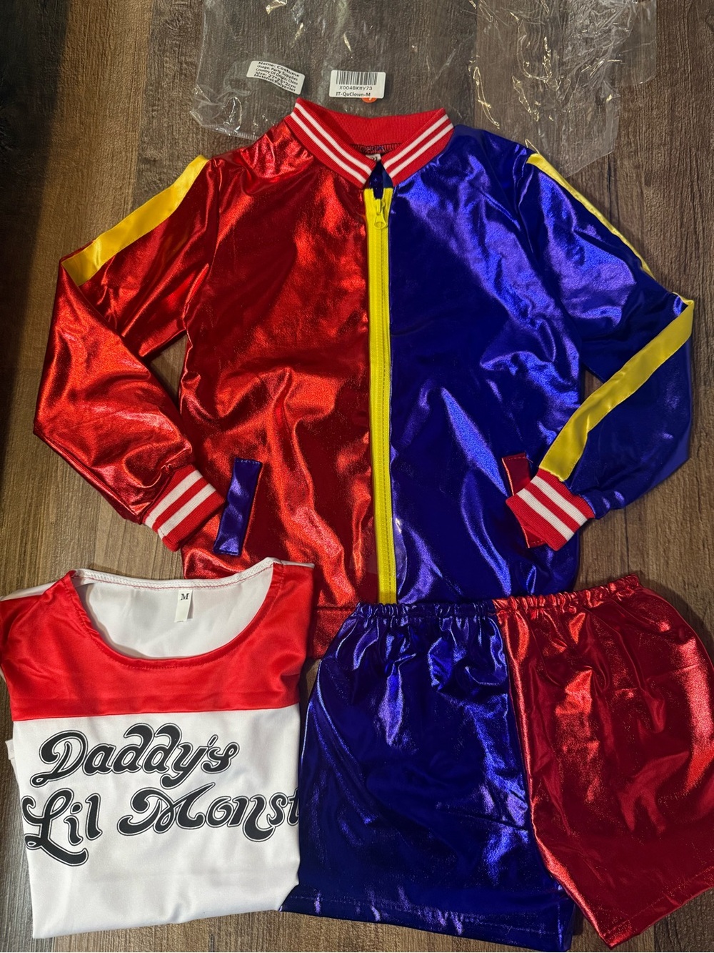 New Kids Red & Blue Shiny Bomber Costume Set - Daddy's Lil Monster size 6